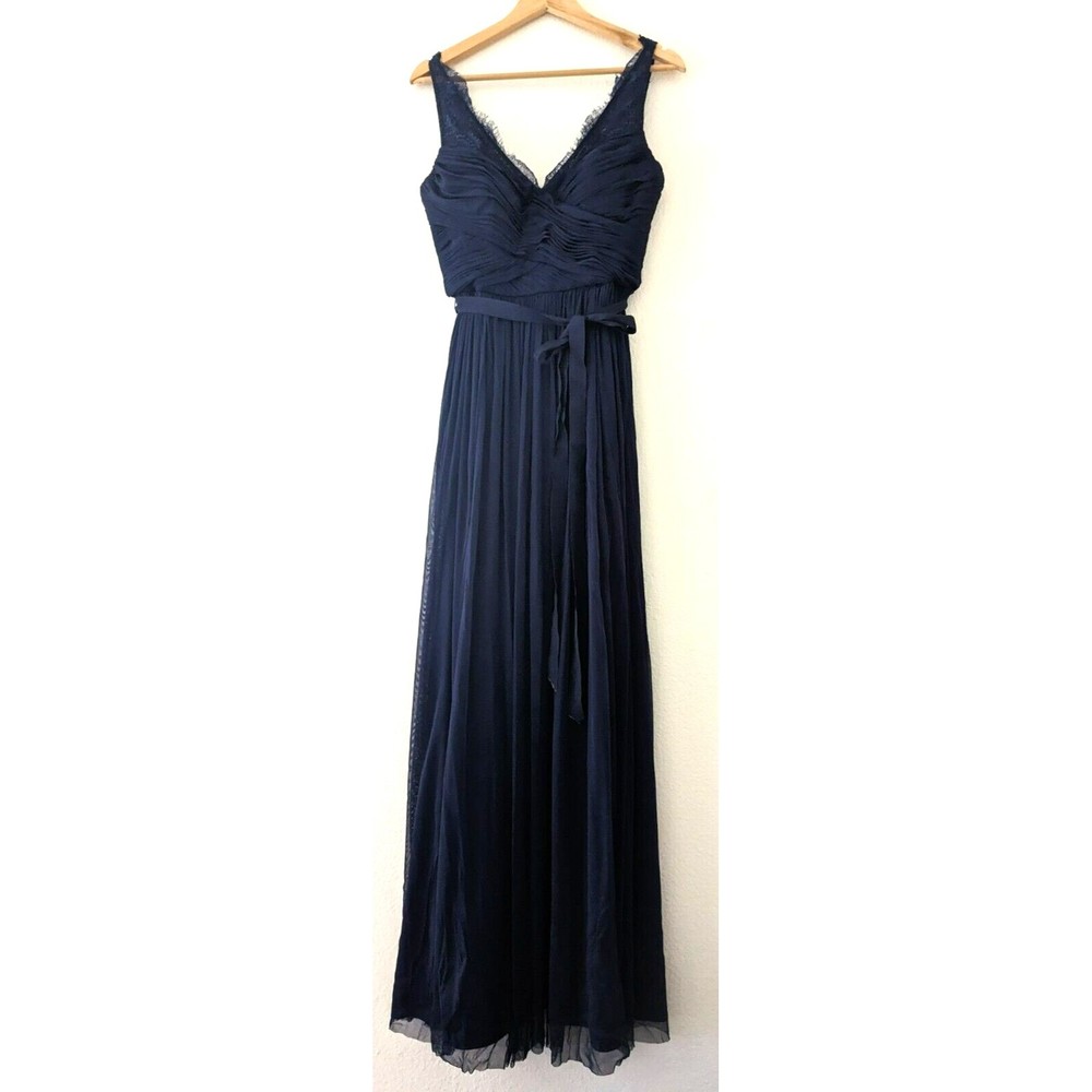 Anthropologie Hitherto Lace Navy Blue Dress Size 8